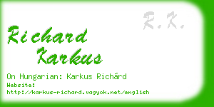 richard karkus business card