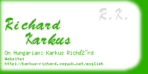 richard karkus business card